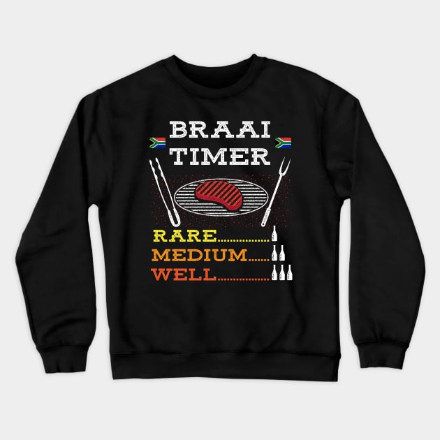 Braai Timer African BBQ Crewneck Sweatshirt by BraaiNinja